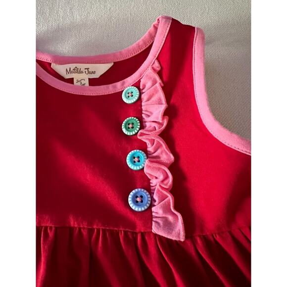 Matilda Jane Dress Size 2 Red Pullover Sleeveless Layering 2 sets available mult - Picture 4 of 6